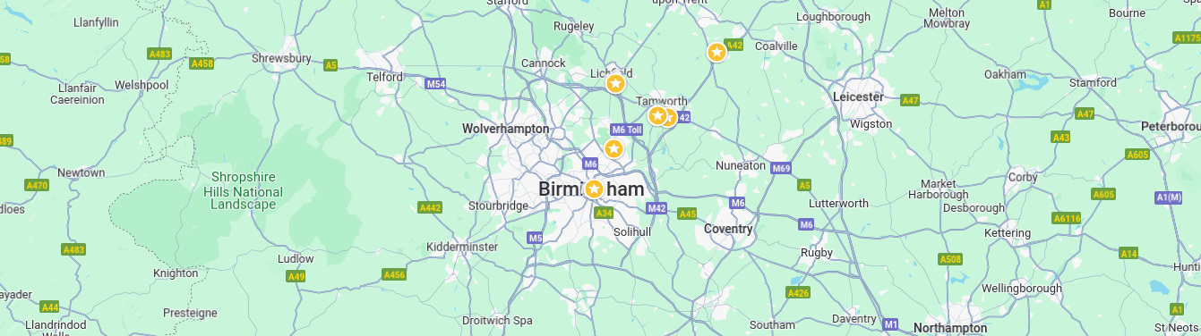 map of the West Midlands