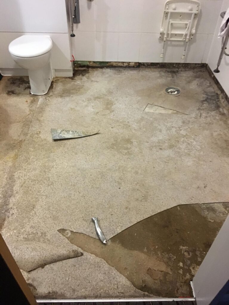 Wetroom flooring - Before