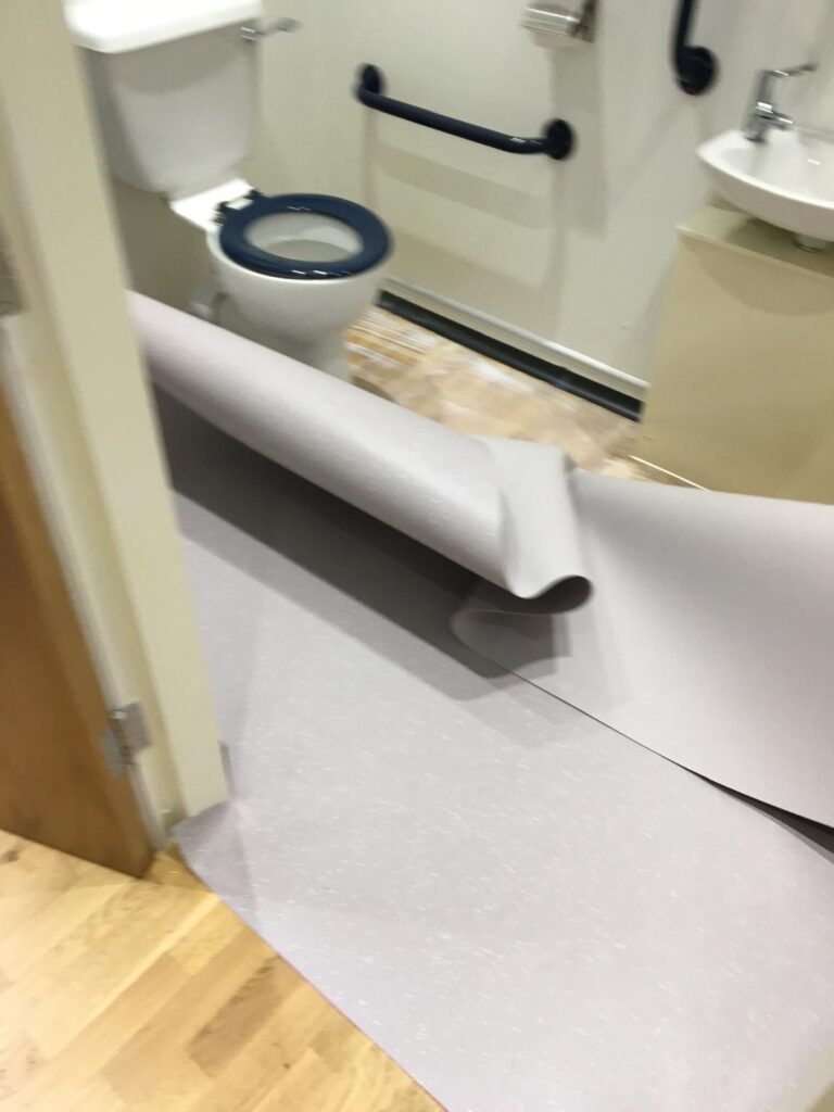 Kingsbury Toilet Flooring in Progress